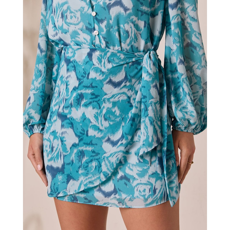 Sangria Sunrise Wrap Mini Skirt