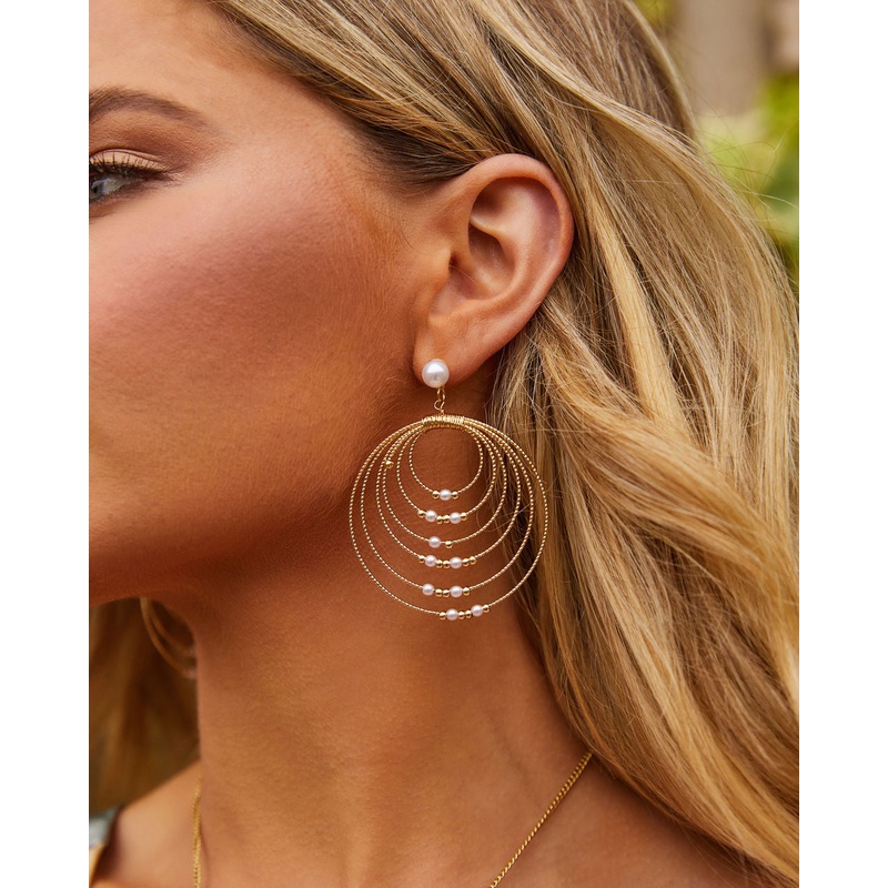 Susanna Layered And Beaded Drop Earrings