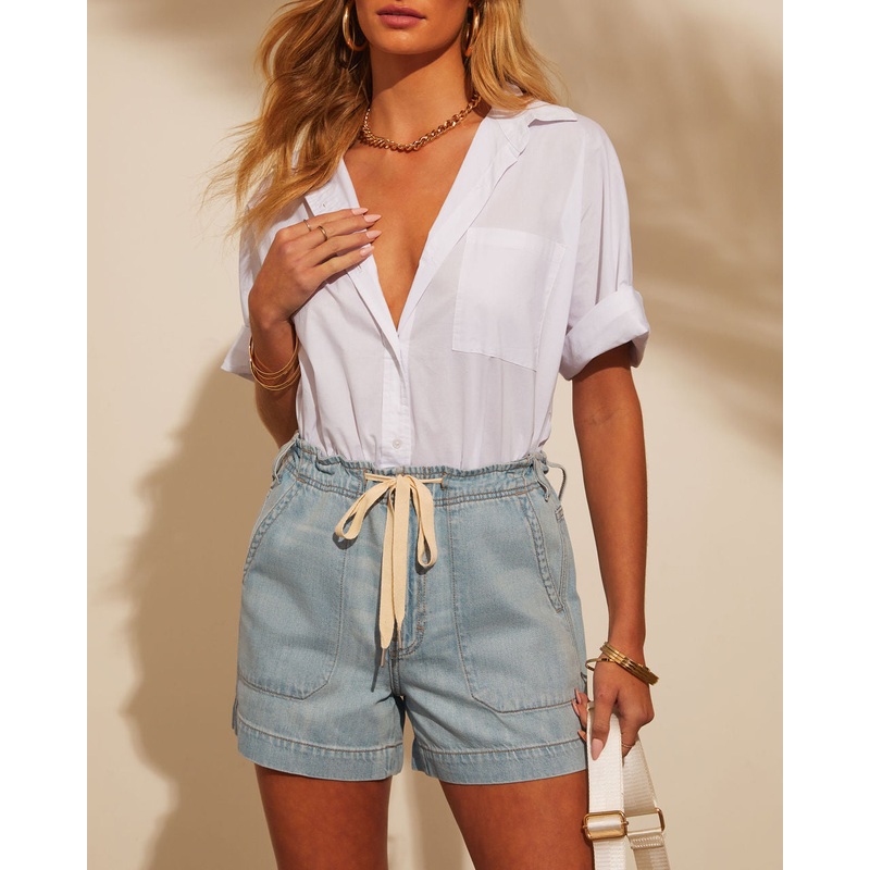 Westley Drawstring Denim Shorts