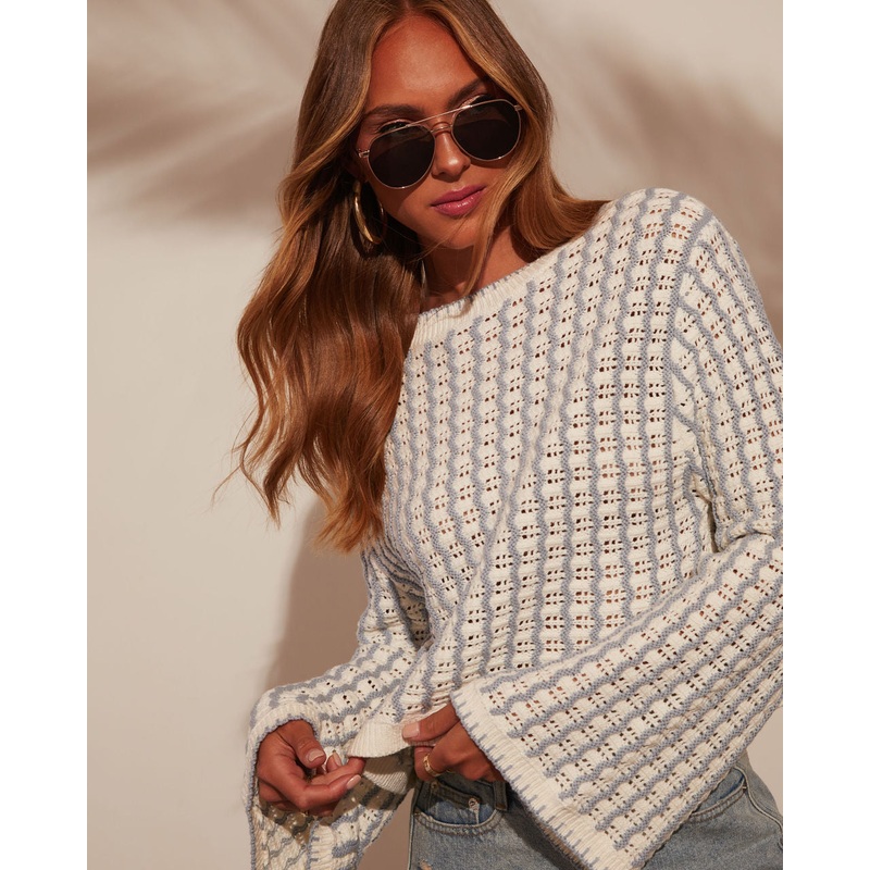 Amani Wide Sleeve Gingham Pullover