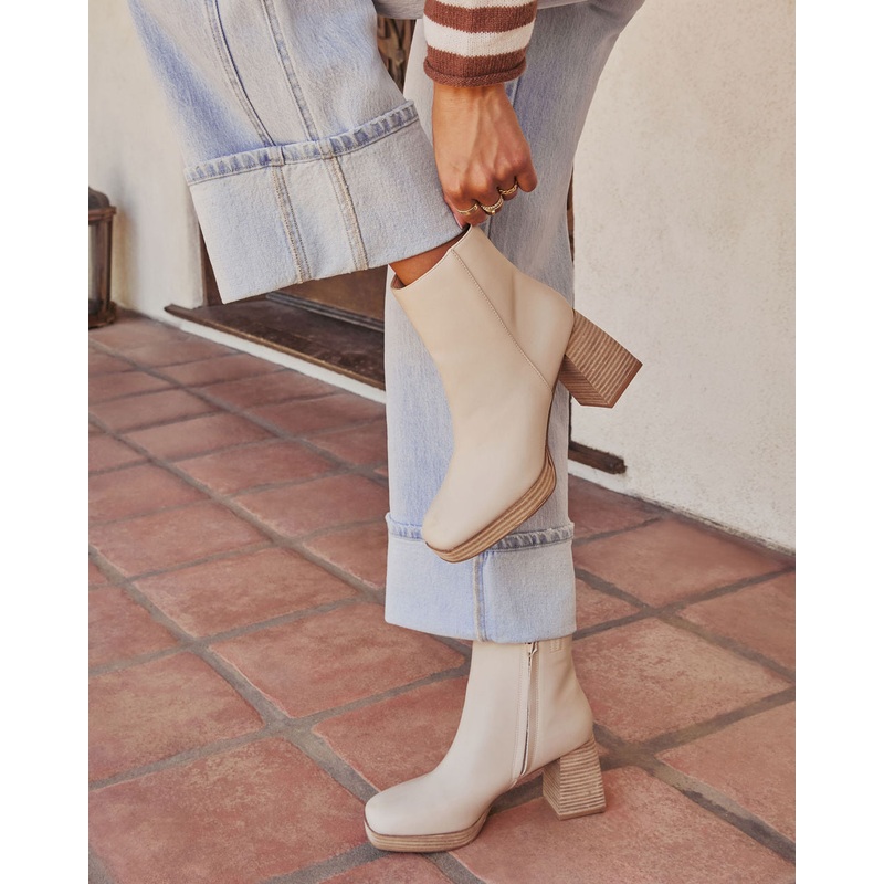 City Strut Platform Faux Leather Booties