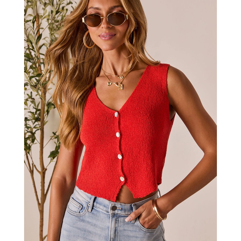 Close to Me Knit Vest Top|Brick|Ecru|Fuchsia|Olive|XS|S|M|L|XL