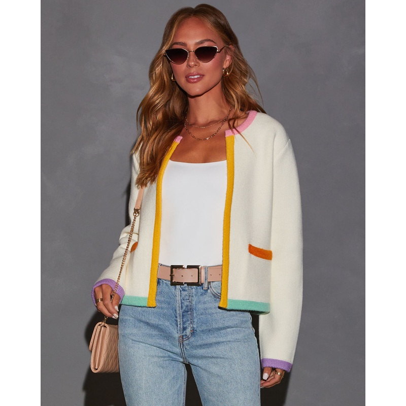 Country Club Colorblock Cardigan