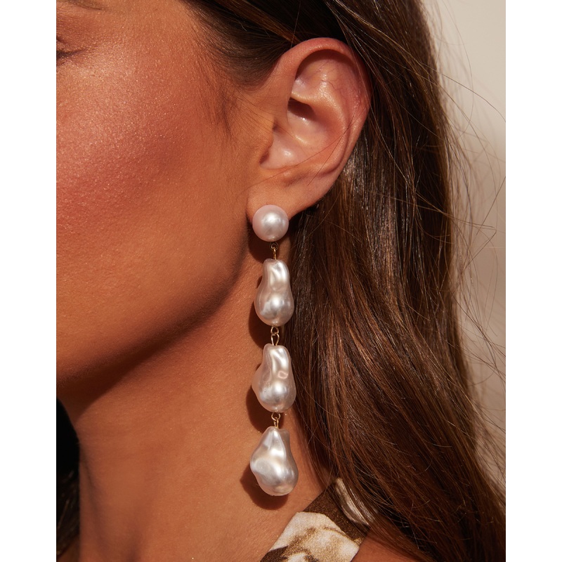 Dreamy Gem Pearl Drop Earrings