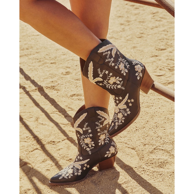 Full Bloom Embroidered Floral Western Bootie