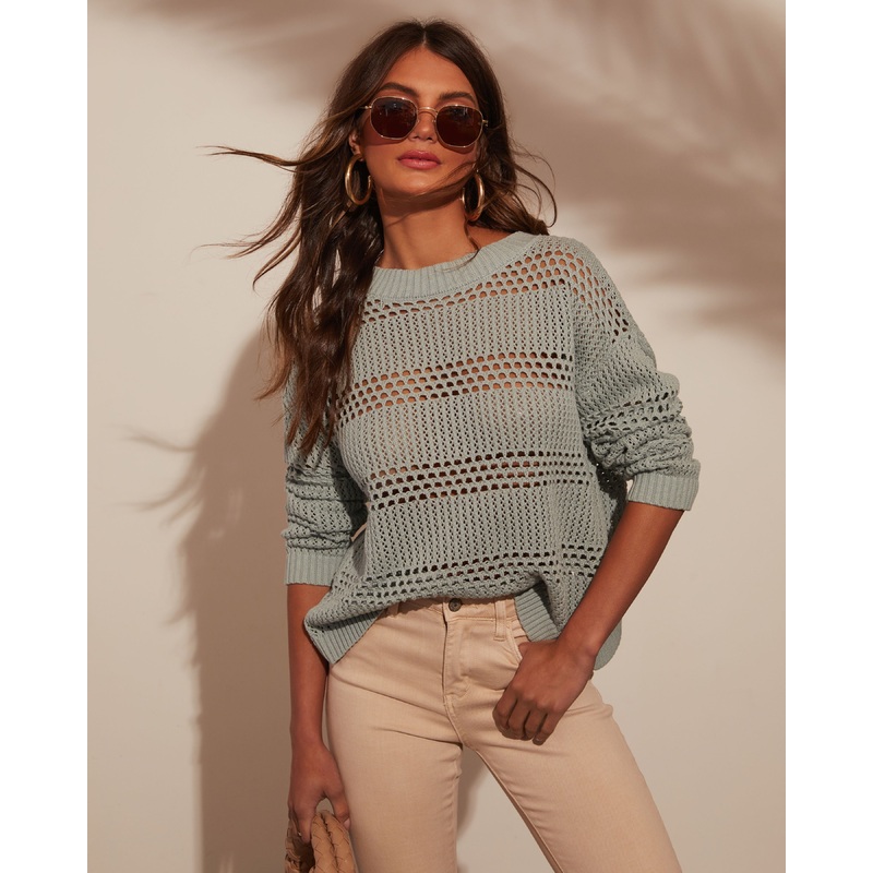 Joni Open Knit Sweater|Seafoam|XS|S|M|L|XL