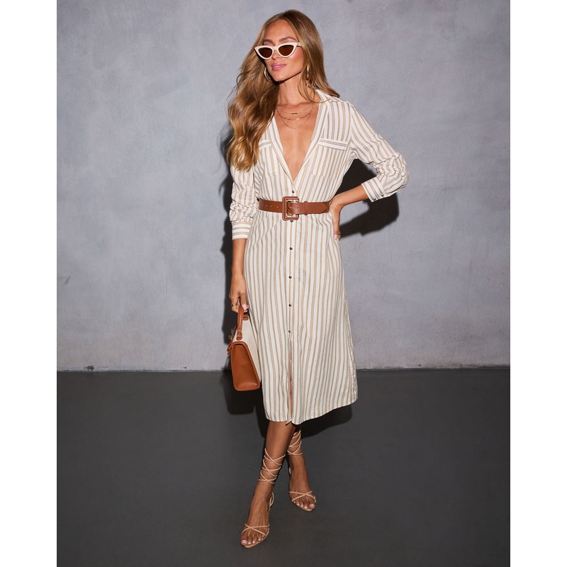 Santos Belted Midi Shirt Dress