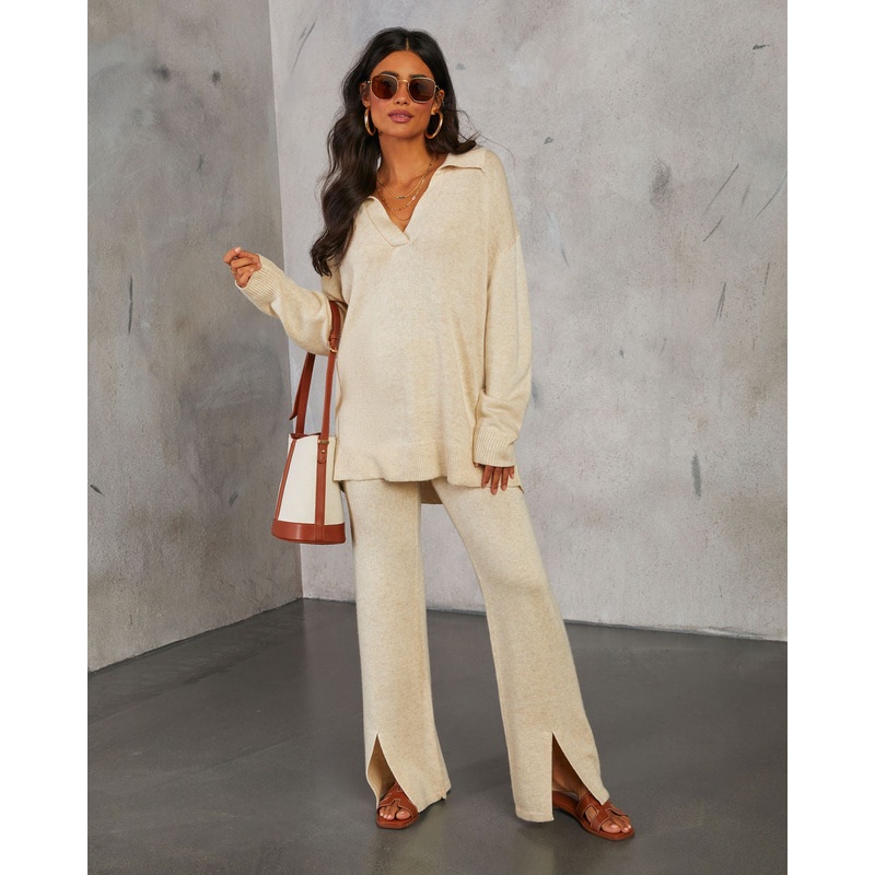 Somerset Front Split Pants|Sandstone|XS|S|M|L