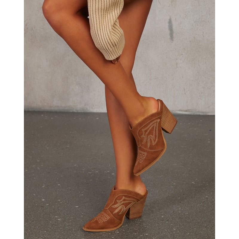 Wild One Western Mule|Brown|Off White|6|6.5|7|7.5|8|8.5|9|10