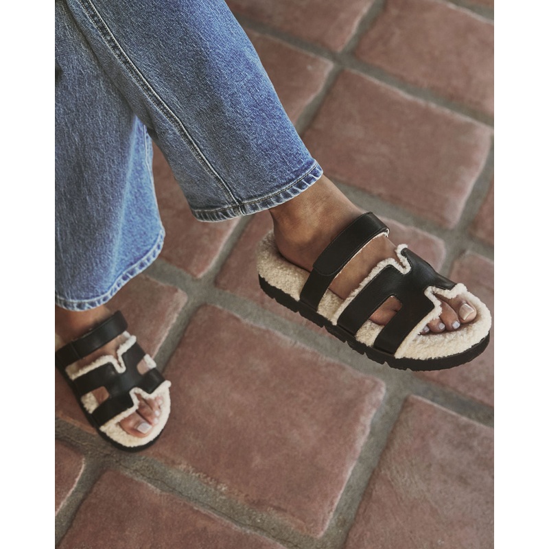 Adelene Sherpa Lined H-Strap Sandal