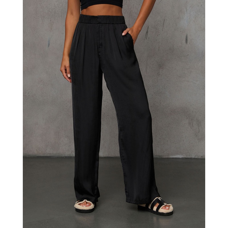 Annaline Wide Leg Satin Trouser
