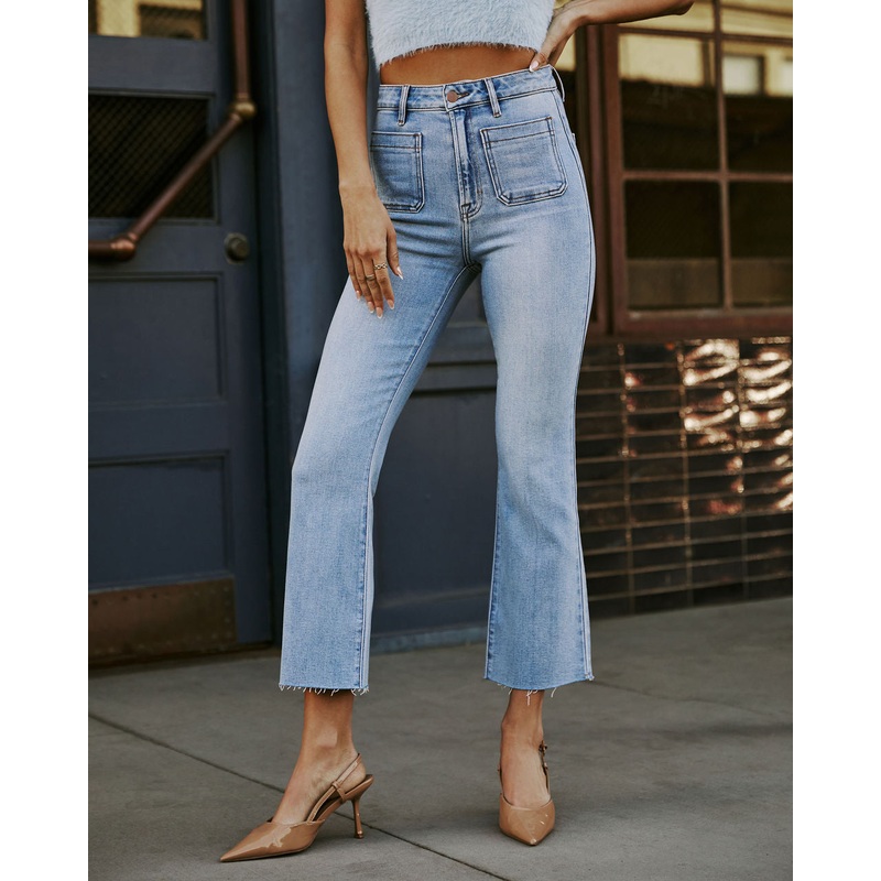 Casual Times Super Stretch Cropped Flare Jeans