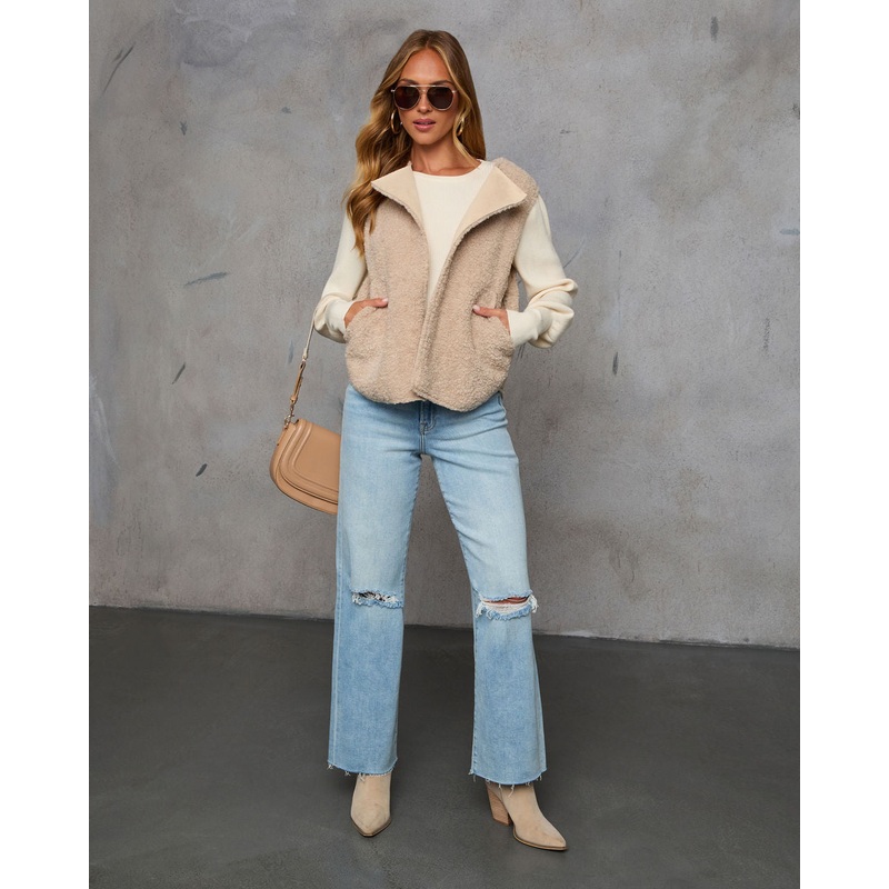 Corina Mae Teddy Open Front Vest