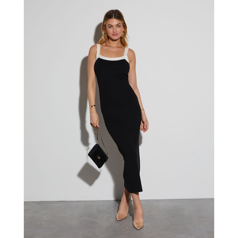 Elevated Ribbed Knit Midi Dress