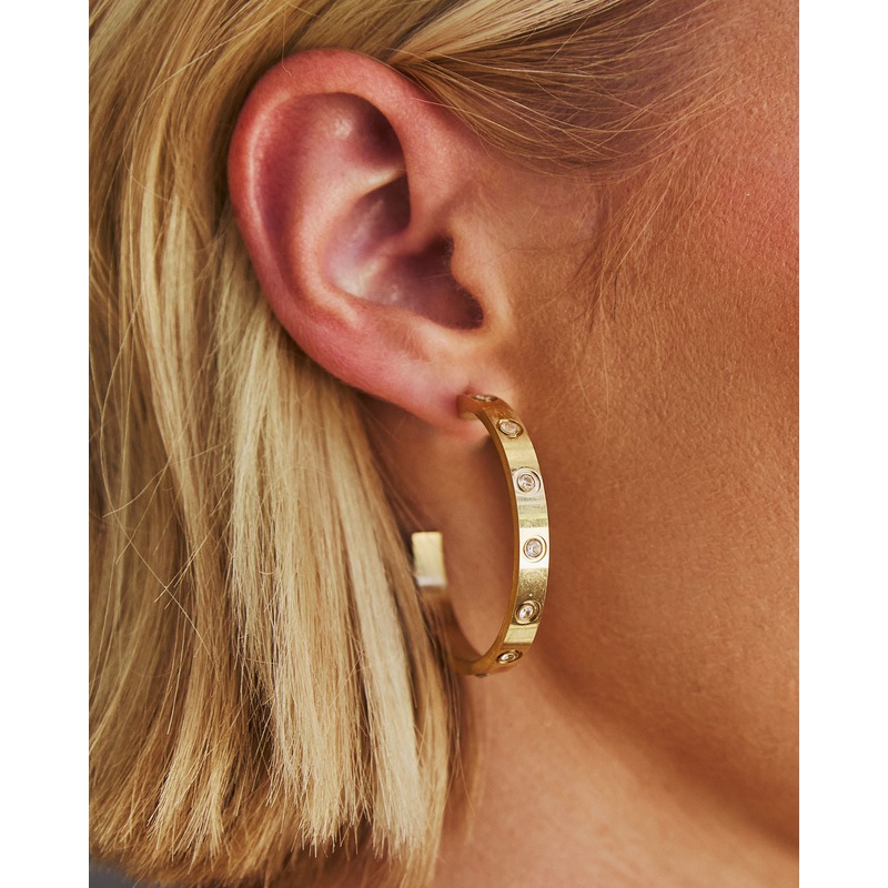Endless Love Rhinestone Studded Hoops