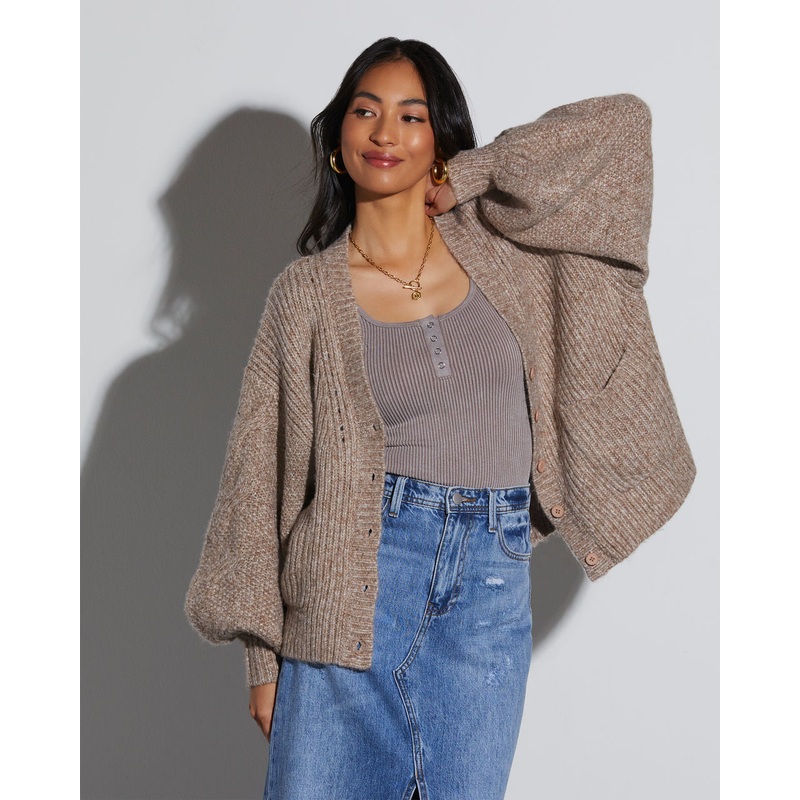 Fayden Oversized Cardigan|Brown|S|M|L