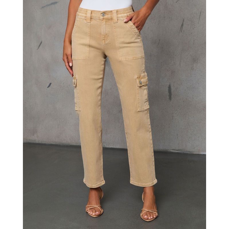 Hauser Stretch Cargo High Rise Jeans