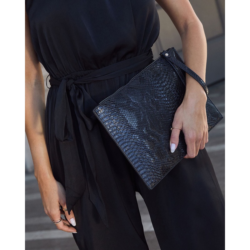 In My Skin Textured Zip Clutch