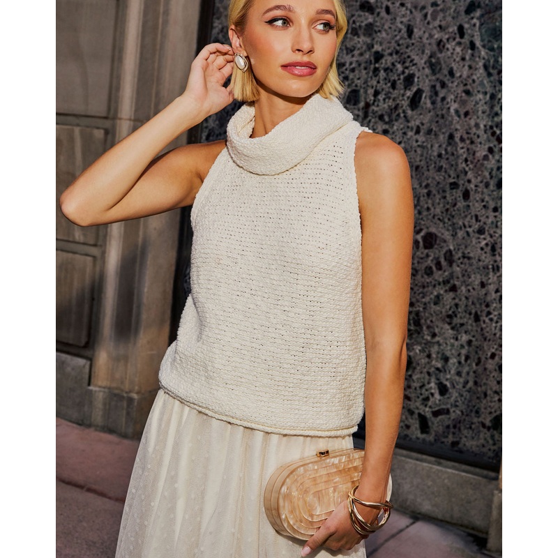 Karlah Sleeveless Turtleneck Top