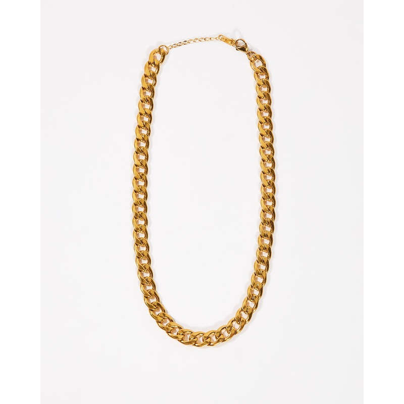 Knox Curb Chain Necklace|Gold|O/S