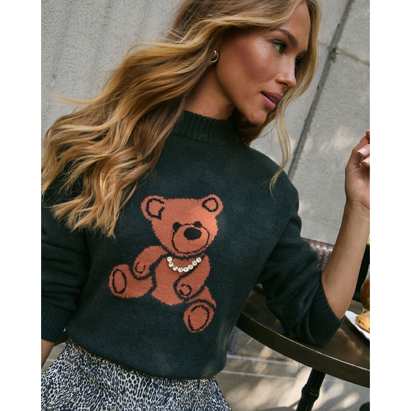 Lavish Teddy Pullover Sweater|Dark Green|Navy|Red|XS|S|M|L|XL