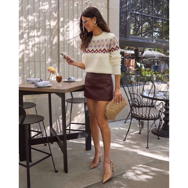 Lets Move Leather Mini Skort|Deep Red|XS|S|M|L|XL