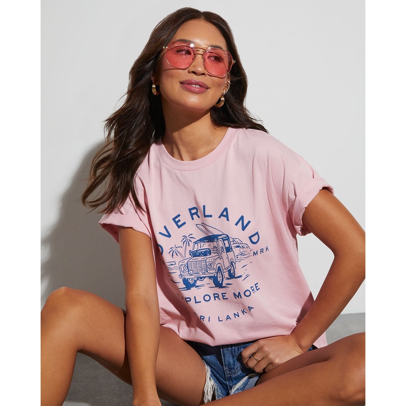Overland Cotton Graphic Tee|Blush|XS|S|M|L