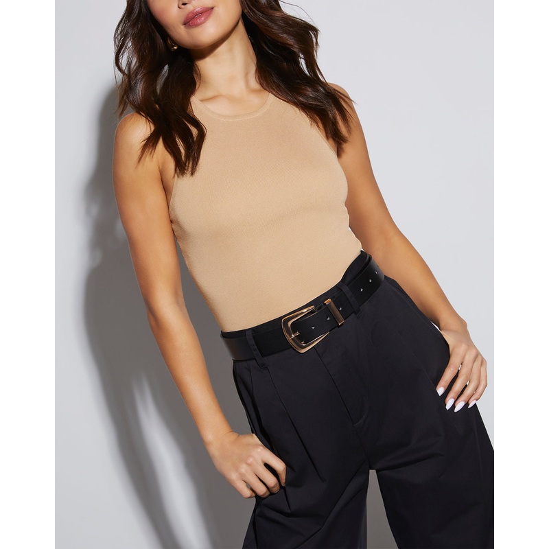 Pisces Wide Metal Tip Belt|Black/Gold|O/S