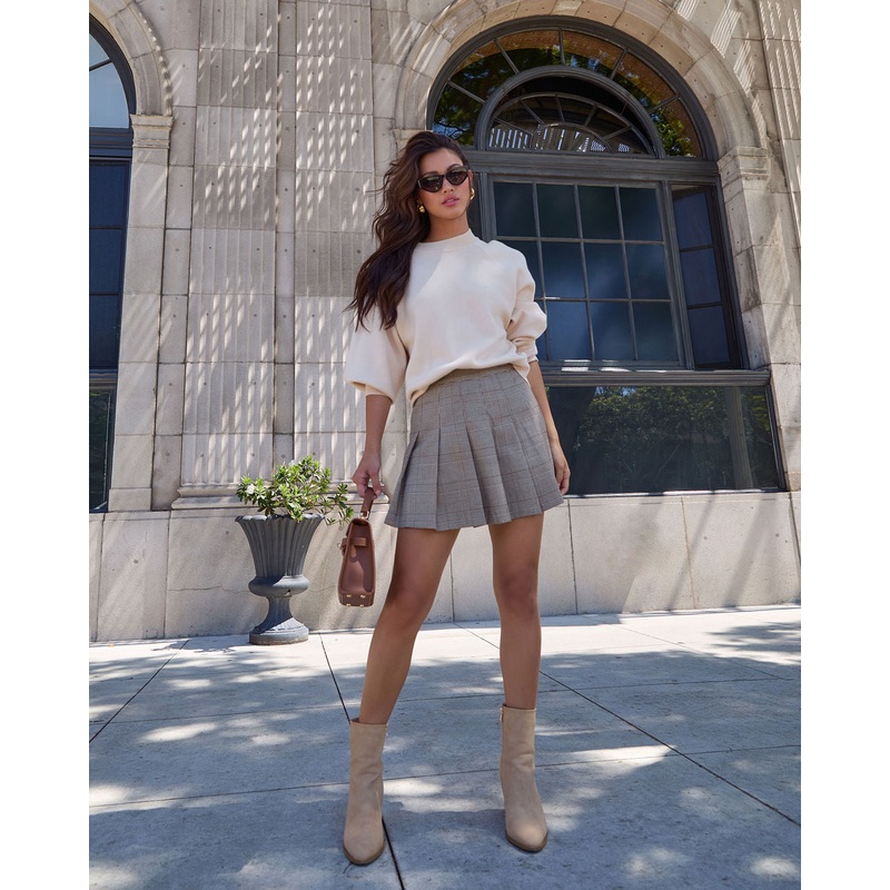 Reedley Pleated Plaid Mini Skirt
