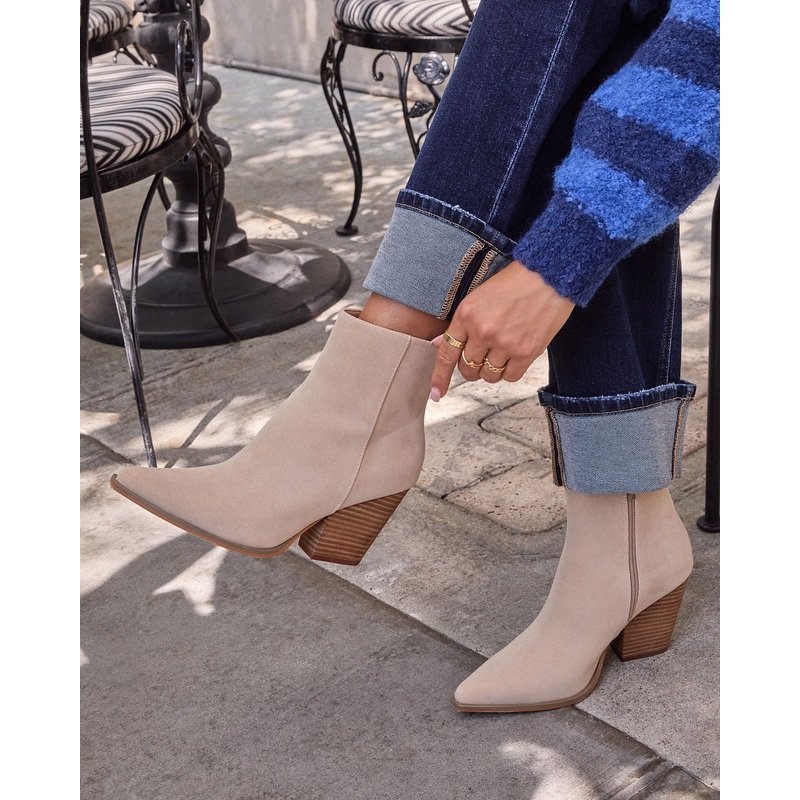 Rowyn Faux Suede Heeled Bootie