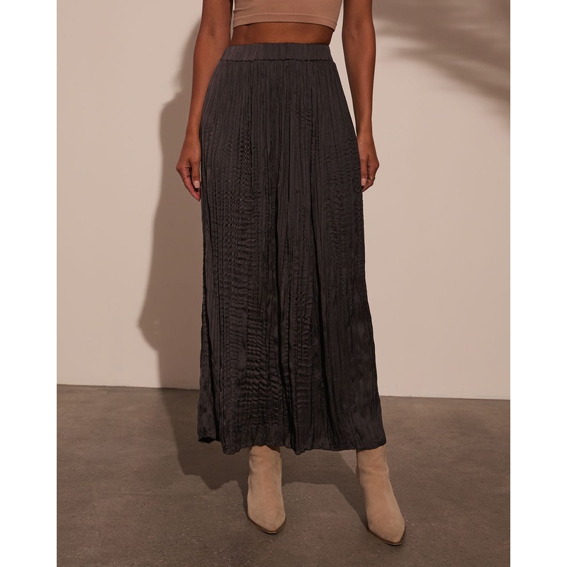 Selah Plisse Maxi Skirt|Charcoal|XS|S|M|L|XL