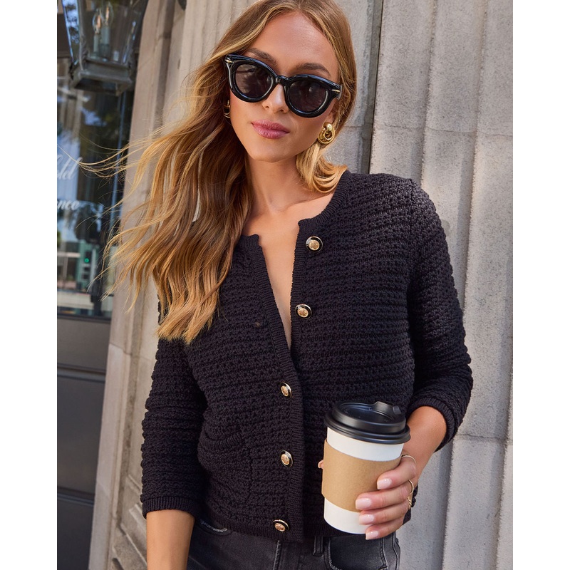 Vintage Spirit Cropped Crochet Cardigan