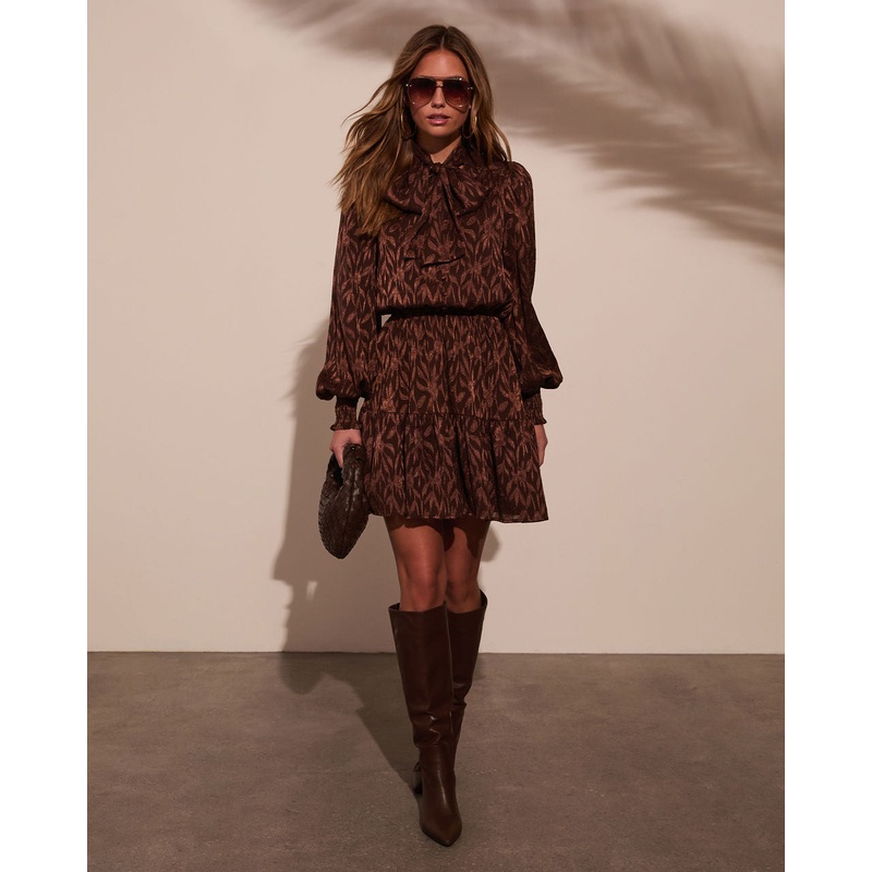 All I Need Necktie Mini Dress|Brown|XS|S|M|L|XL