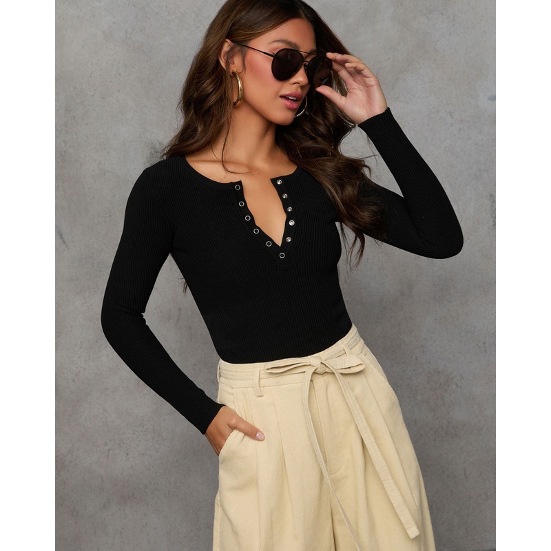 Away With Me Quarter Button Down Top
