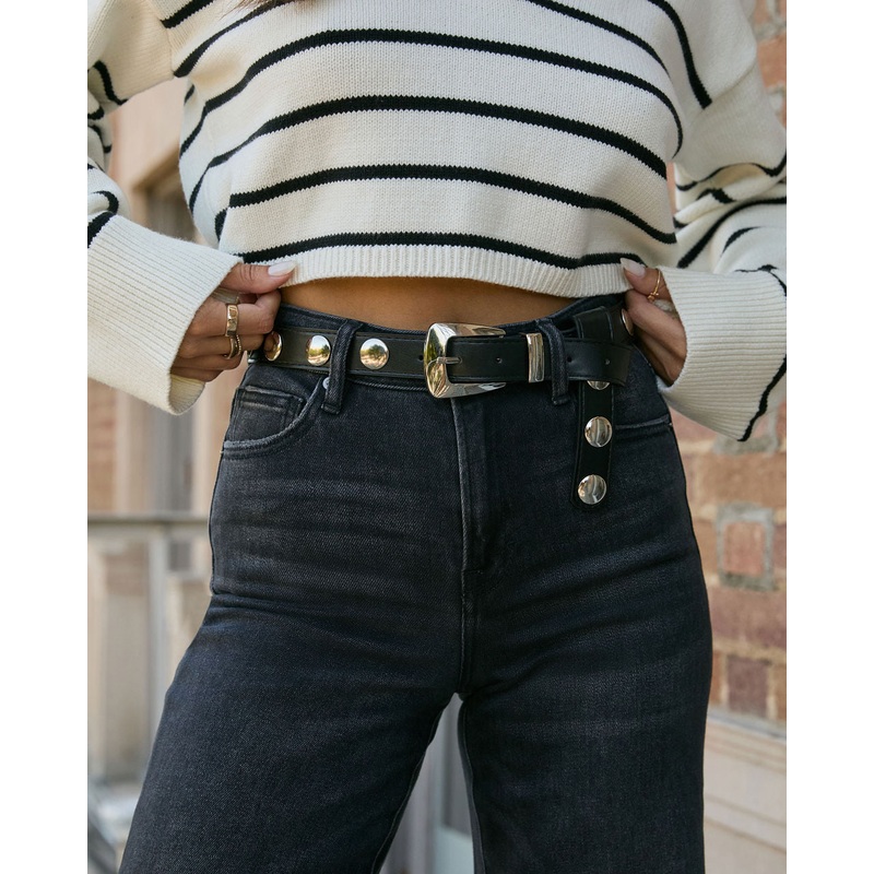 Cartago Studded Skinny Belt|Black|Dark Mocha|Dark Olive|O/S