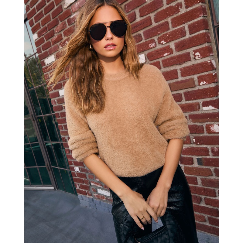 Chai Of Relief Fuzzy Knit Pullover Sweater