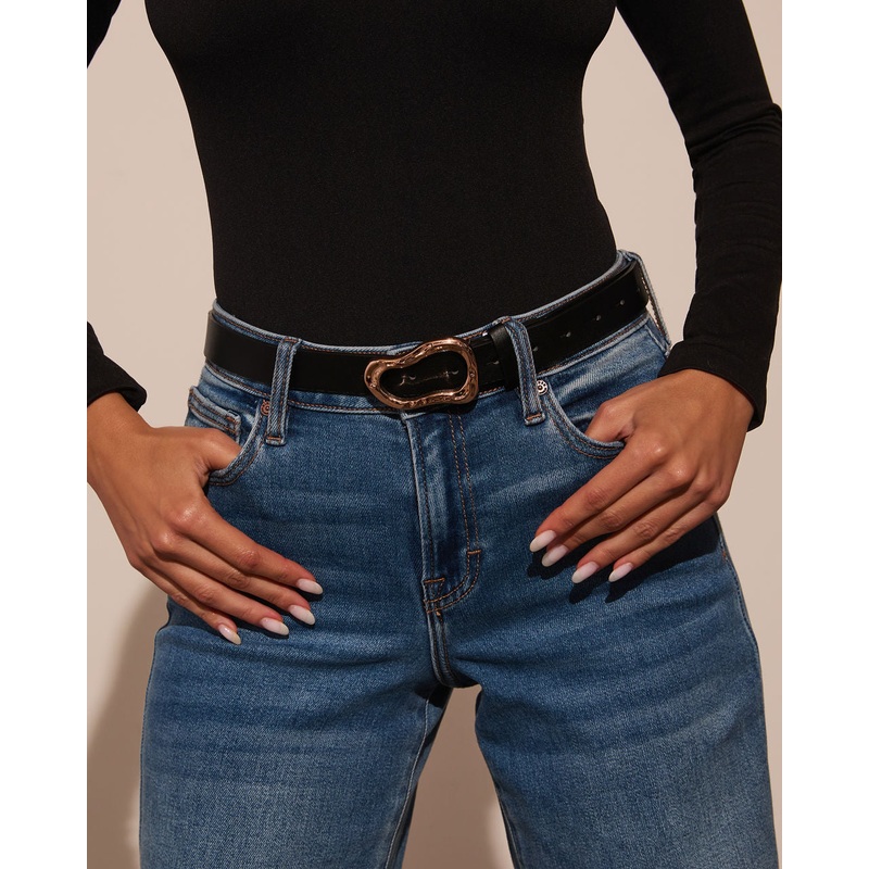 Clarisse Gold Buckle Leather Belt