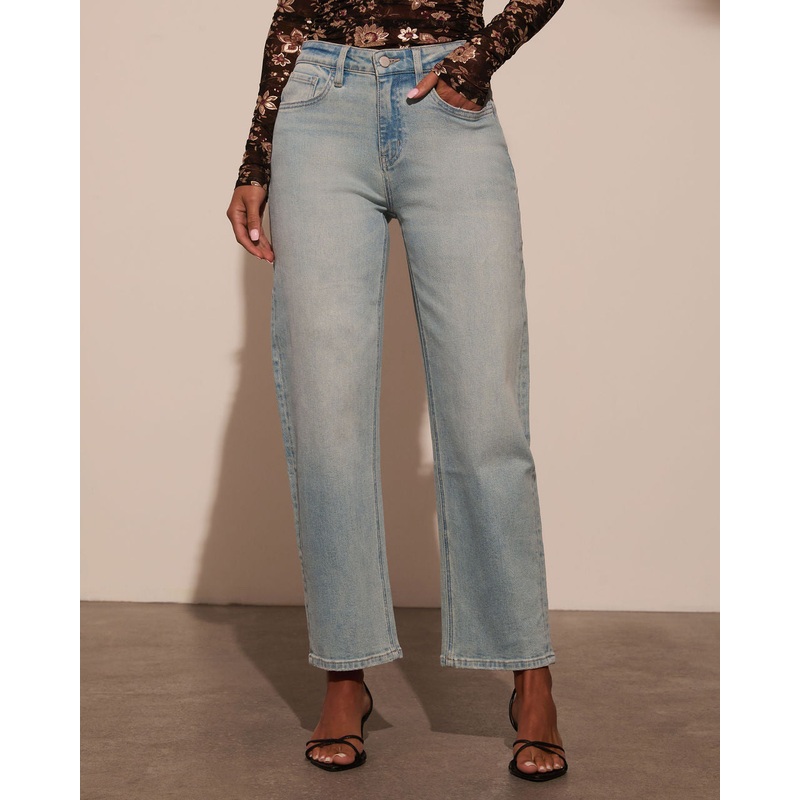Damson Stretch High Rise Barrel Jeans