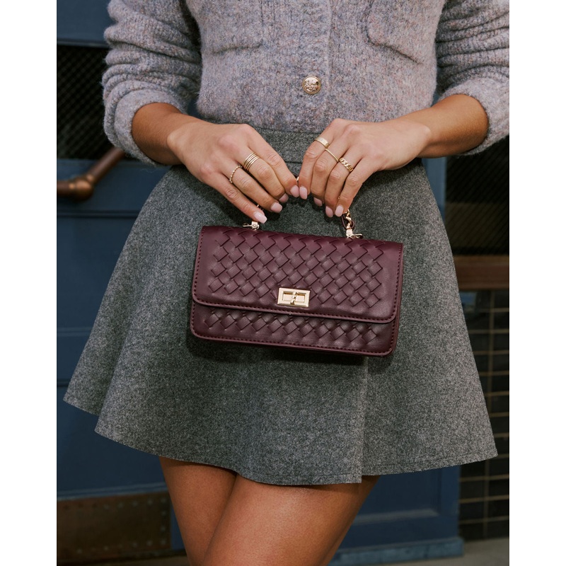 Gretta Woven Leather Crossbody Bag