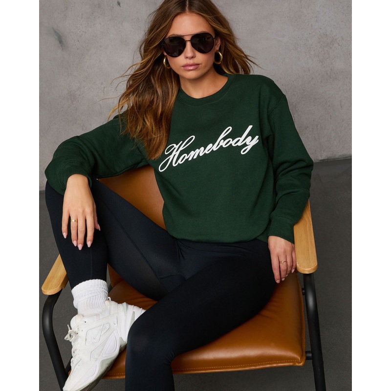 Homebody Graphic Sweatshirt|Forest|XS|S|M|L|XL