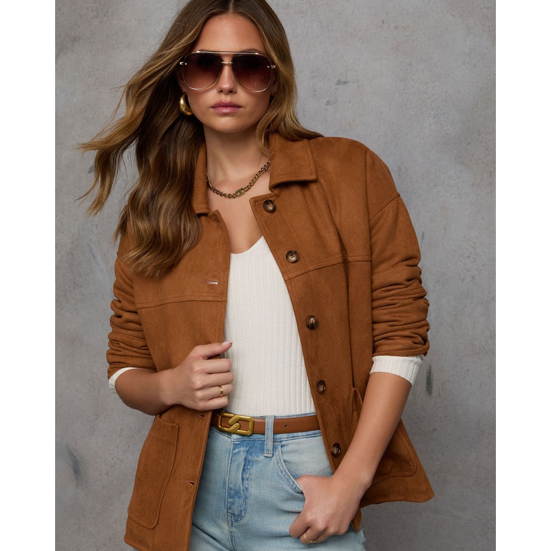 Inviting Feels Suede Shacket|Camel|XS|S|M|L|XL