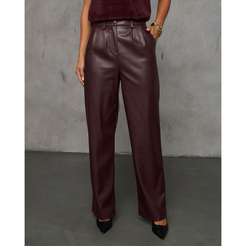 Look This Way Pleated Leather Pants