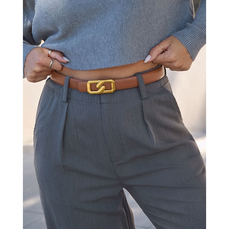 Lowen Chain Buckle Belt|Brown|Black|O/S