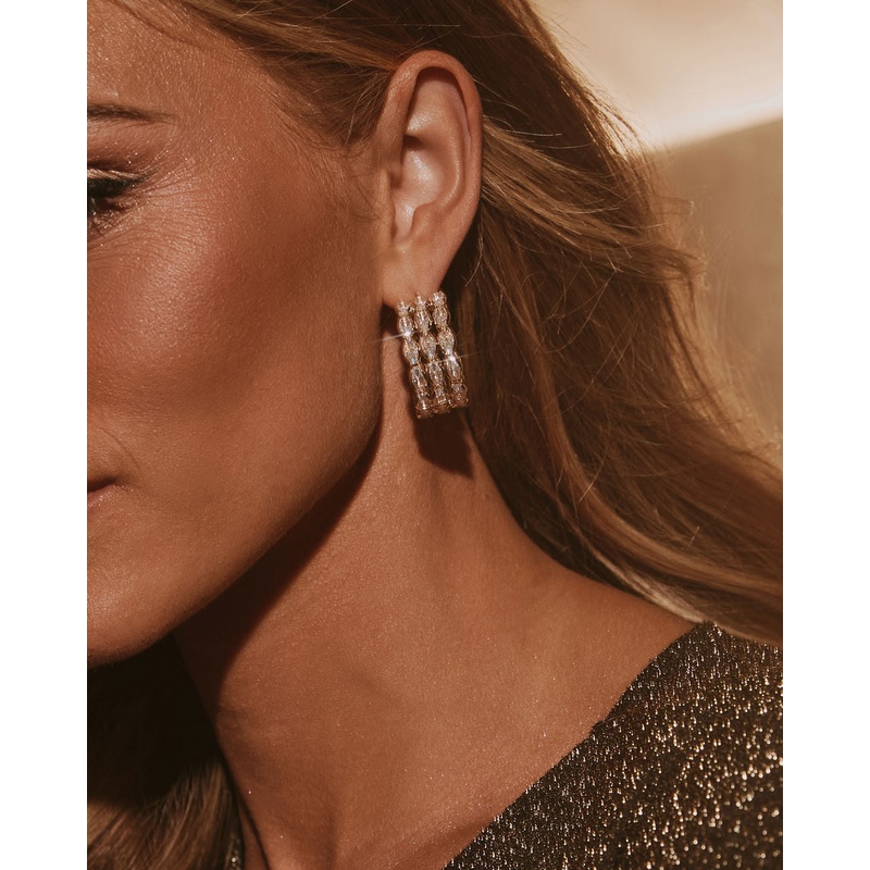 Roseanna Rhinestone Hoop Earrings