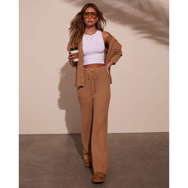Sharna Ribbed Jogger Pants|Camel|XS|S|M|L|XL