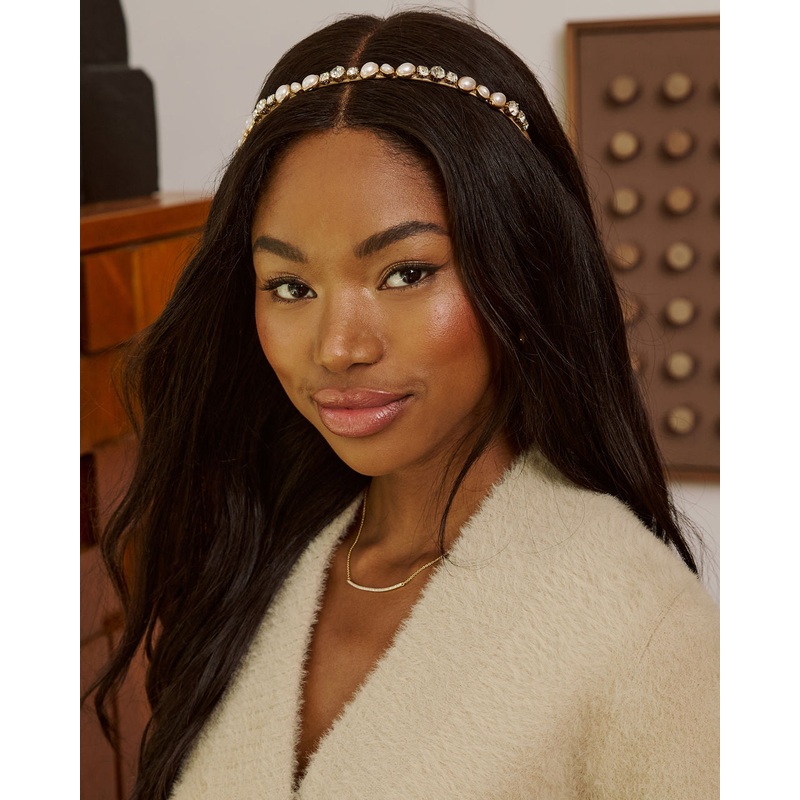 Sirena Embellished Headband|Gold|O/S