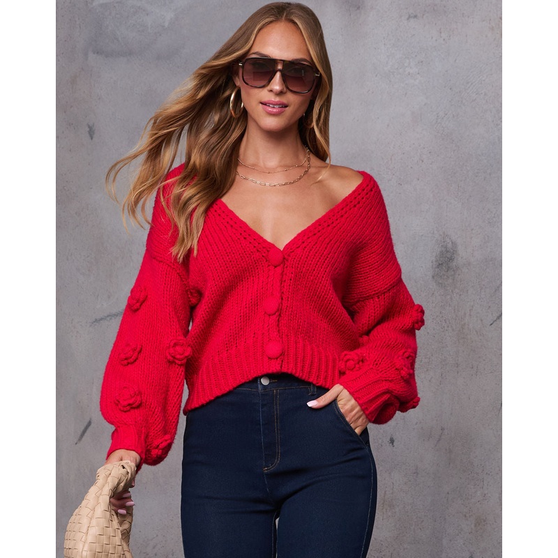 Sonja Knit Floral Detail Cardigan
