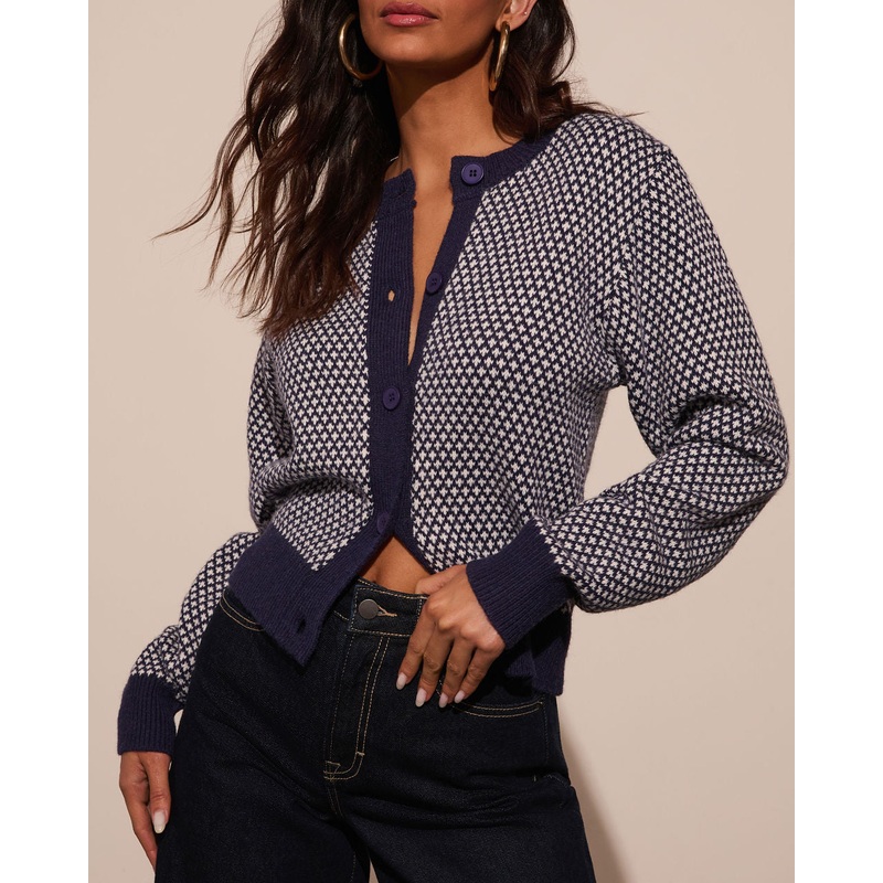 Spot On Abstract Contrast Cardigan