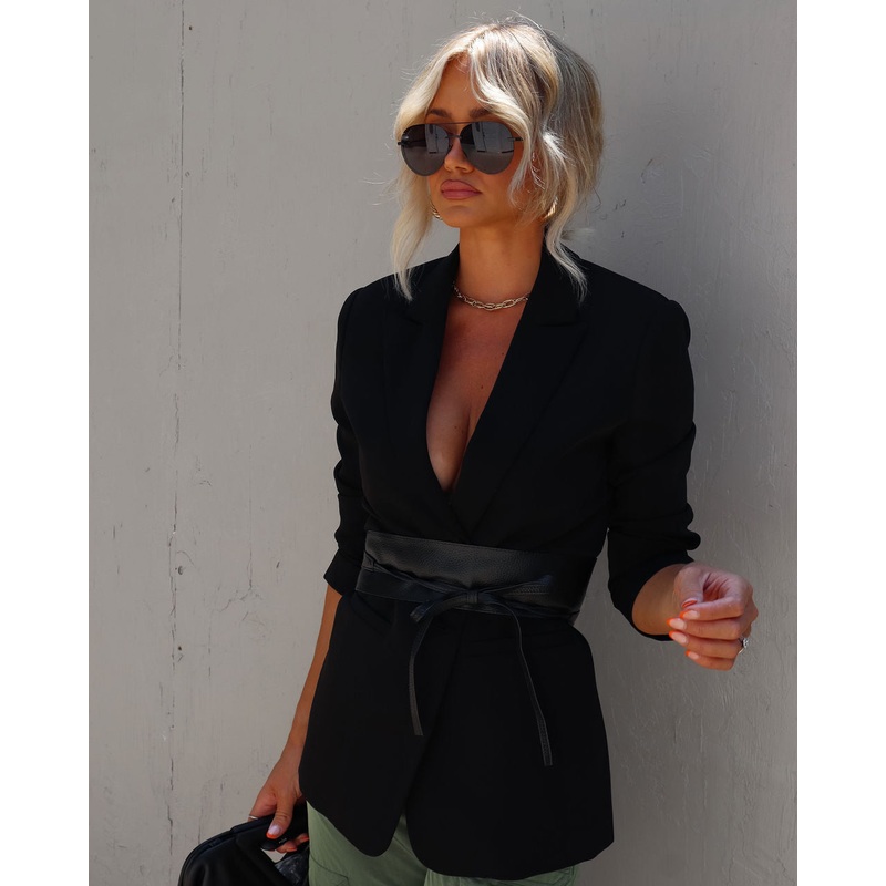 Willard Faux Leather Obi Belt|Black|Brown|O/S