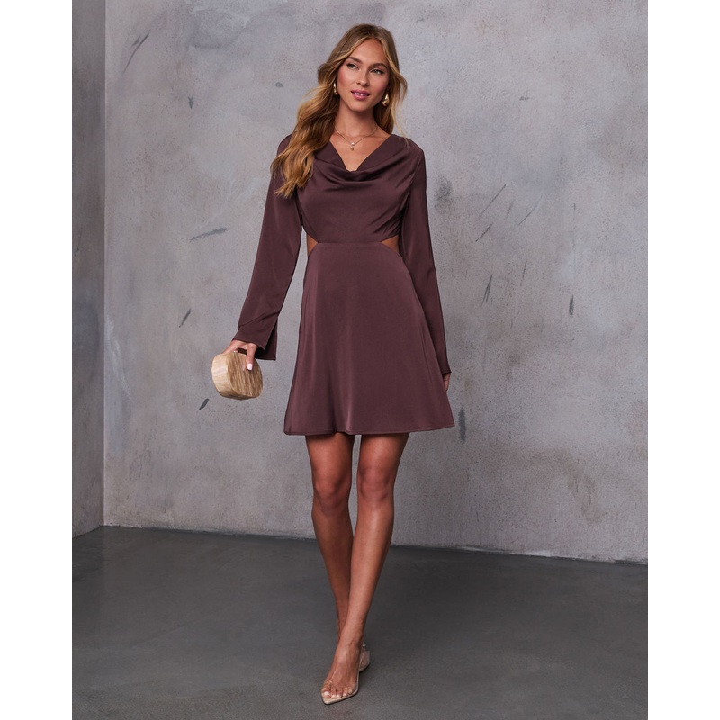You Found Me Cut Out Satin Mini Dress
